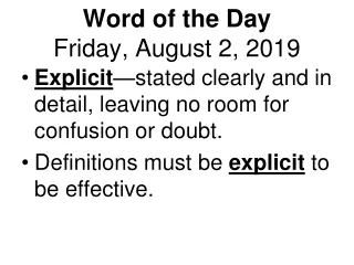 Word of the Day  Friday, August 2, 2019