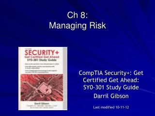 Ch 8:  Managing Risk