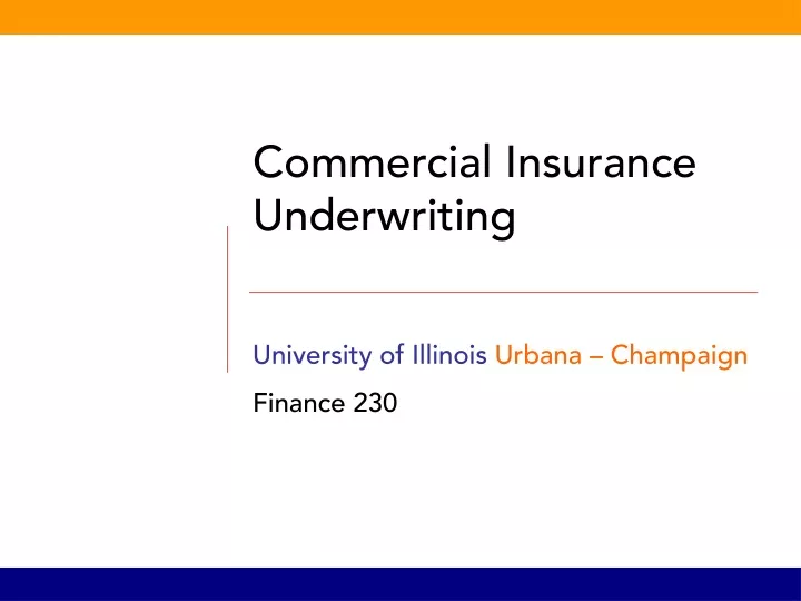 commercial insurance underwriting university