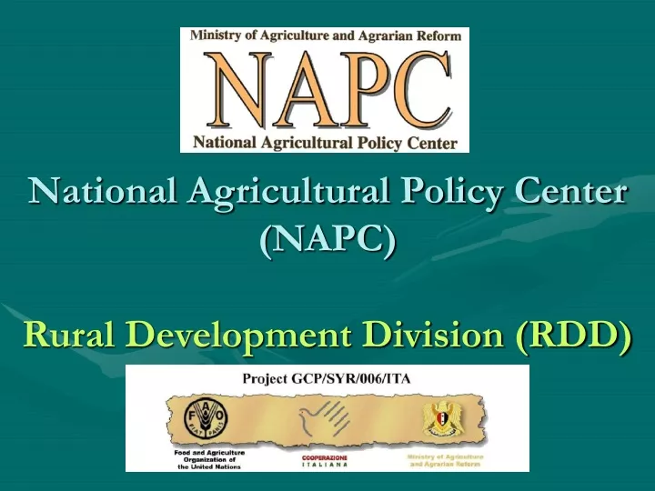 national agricultural policy center napc rural development division rdd