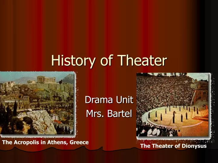history of theater