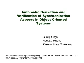 Automatic Derivation and Verification of Synchronization Aspects in Object Oriented Systems