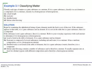Example 3.1 Classifying Matter