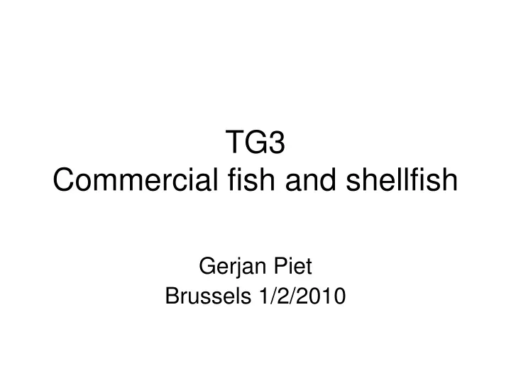 tg3 commercial fish and shellfish