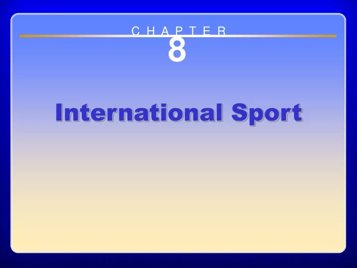 chapter 8 international sport