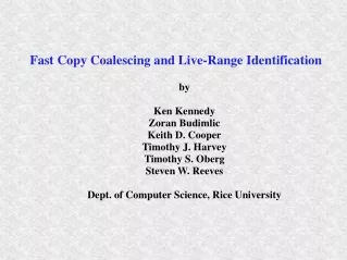 Fast Copy Coalescing and Live-Range Identification