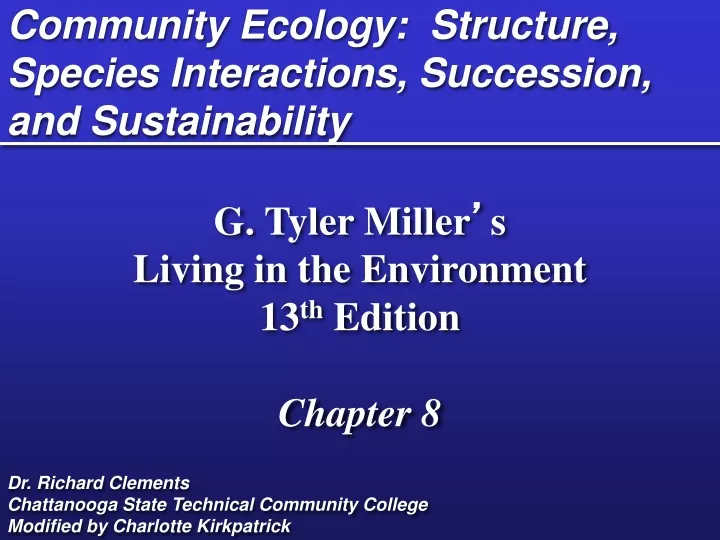 community ecology structure species interactions succession and sustainability