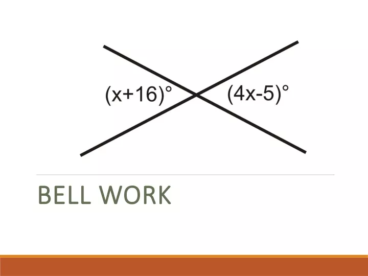 bell work