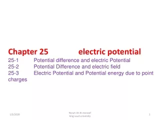 Chapter 25               electric potential