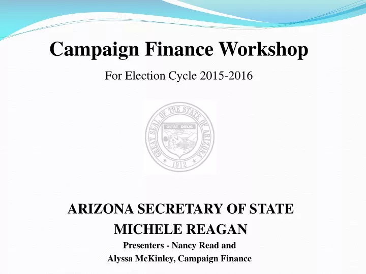 campaign finance workshop for election cycle 2015