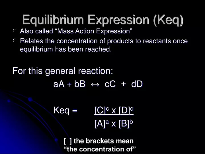 equilibrium expression keq