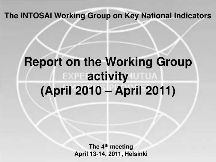 the intosai working group on key national