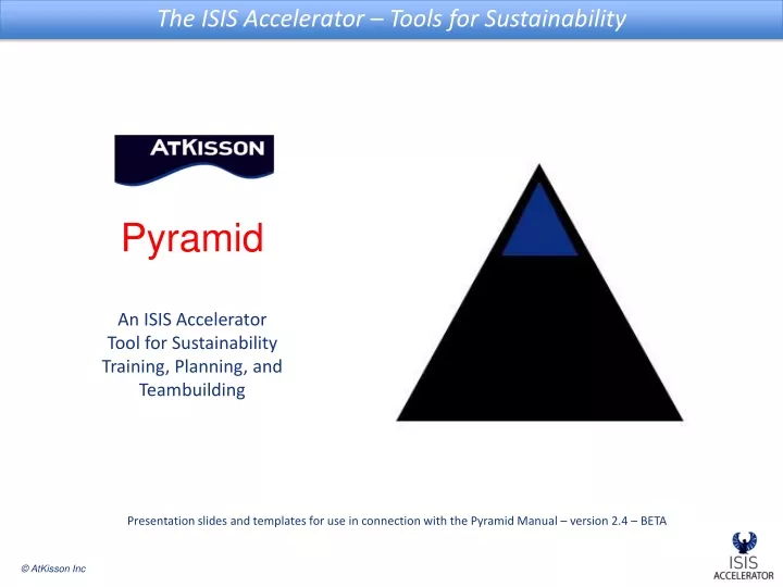 pyramid an isis accelerator tool for sustainability training planning and teambuilding
