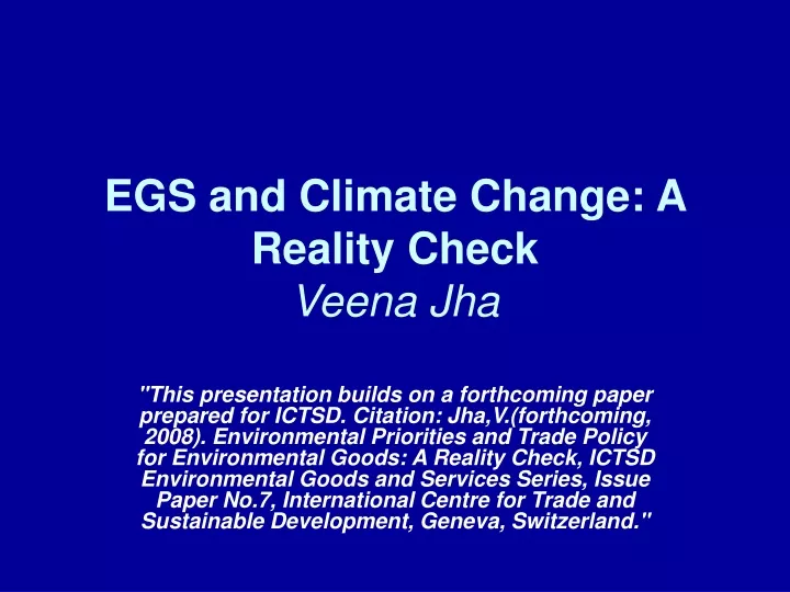 egs and climate change a reality check veena jha