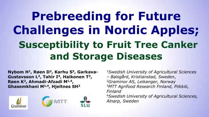 prebreeding for future challenges in nordic