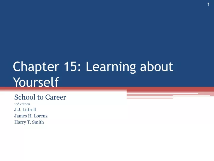 chapter 15 learning about yourself