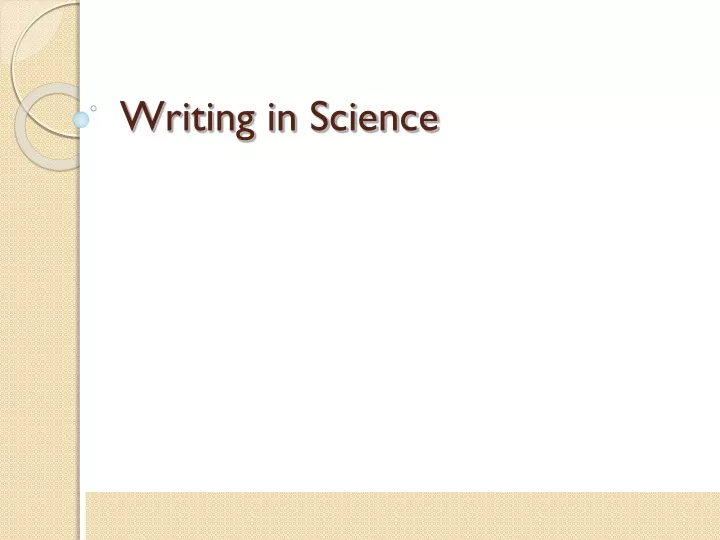 writing in science