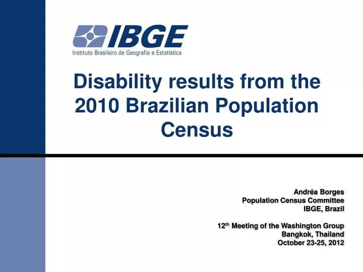 disability results from the 2010 brazilian population census