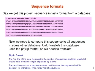 Sequence formats