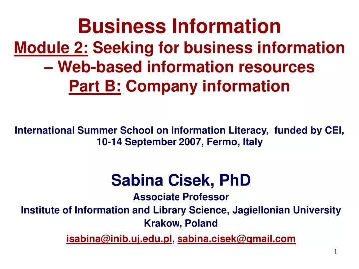 business information module 2 seeking