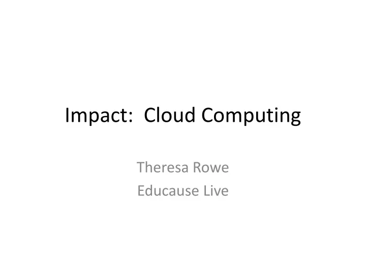 impact cloud computing