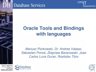 Oracle Tools and Bindings with languages