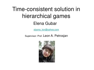 Time-consistent solution in hierarchical games