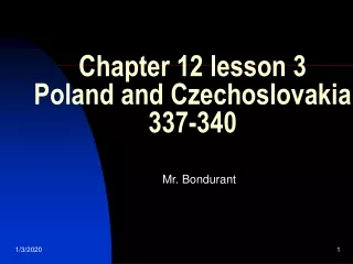 Chapter 12 lesson 3 Poland and Czechoslovakia 337-340