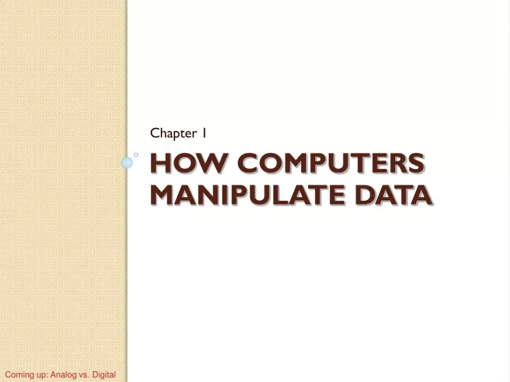 how computers manipulate data