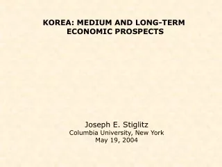 KOREA: MEDIUM AND LONG-TERM  ECONOMIC PROSPECTS