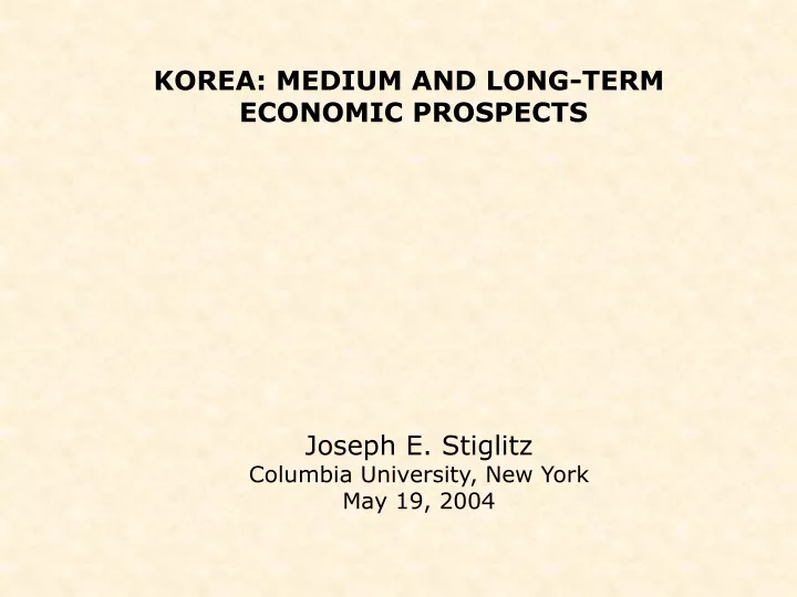 korea medium and long term economic prospects