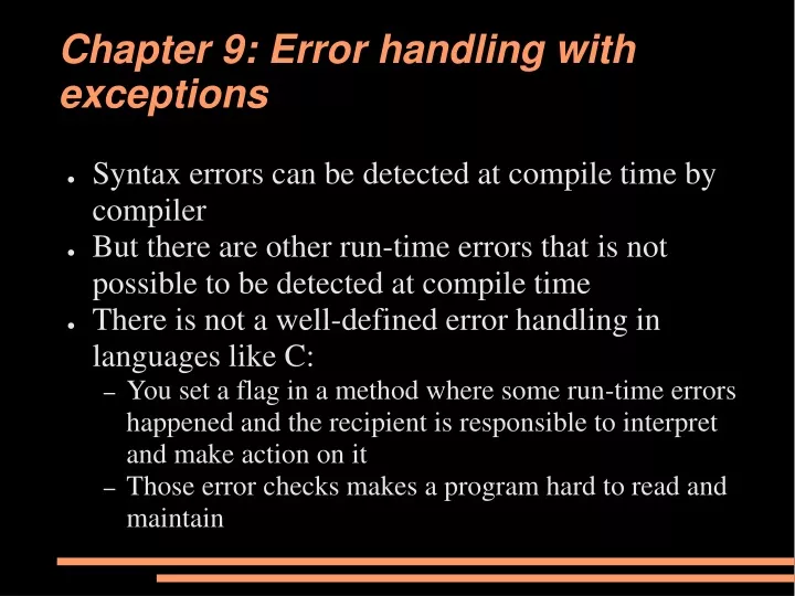 chapter 9 error handling with exceptions