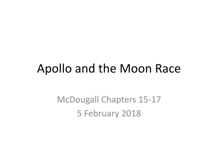 apollo and the moon race