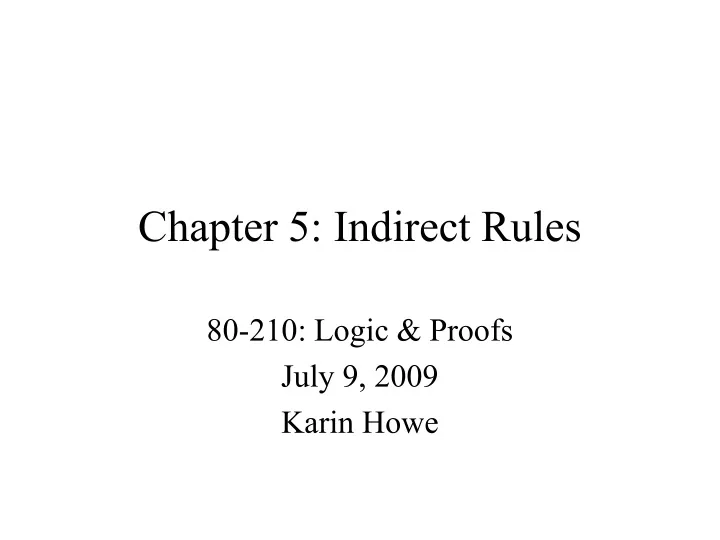 chapter 5 indirect rules