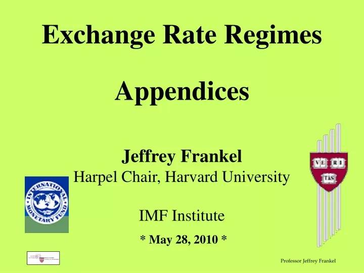 exchange rate regimes appendices jeffrey frankel