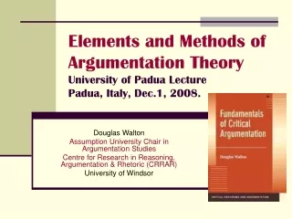 Douglas Walton  Assumption University Chair in Argumentation Studies
