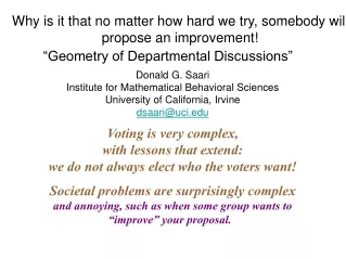 “Geometry of Departmental Discussions”