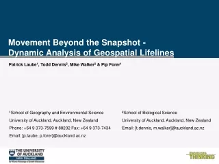 Movement Beyond the Snapshot - Dynamic Analysis of Geospatial Lifelines