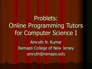 Problets:  Online Programming Tutors for Computer Science I