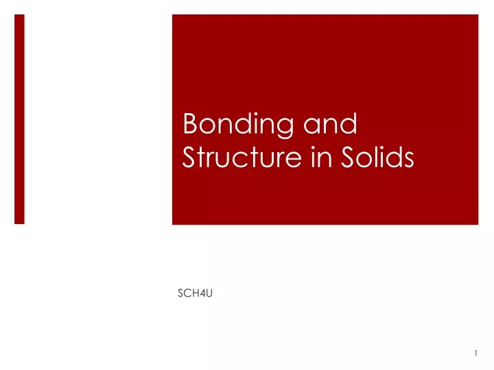 bonding and structure in solids