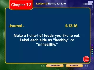 Lesson 3  Eating for Life