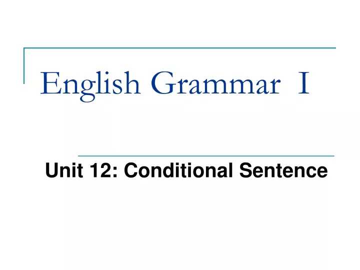 english grammar i