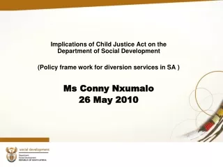 Implications of Child Justice Act on the Department of Social Development
