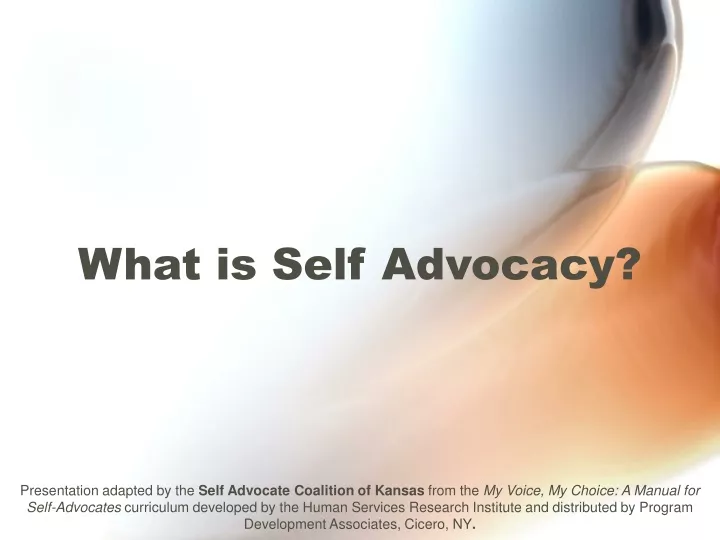 what is self advocacy