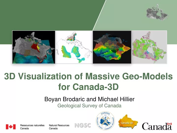 3d visualization of massive geo models for canada 3d