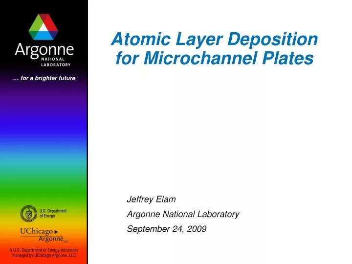 atomic layer deposition for microchannel plates