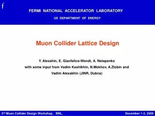 Muon Collider Lattice Design