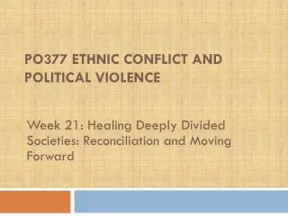 PO377 Ethnic Conflict and Political Violence