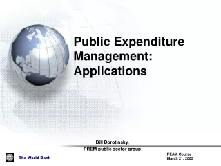 Public Expenditure Management: Applications