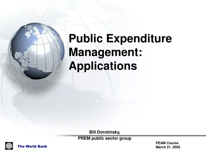 public expenditure management applications